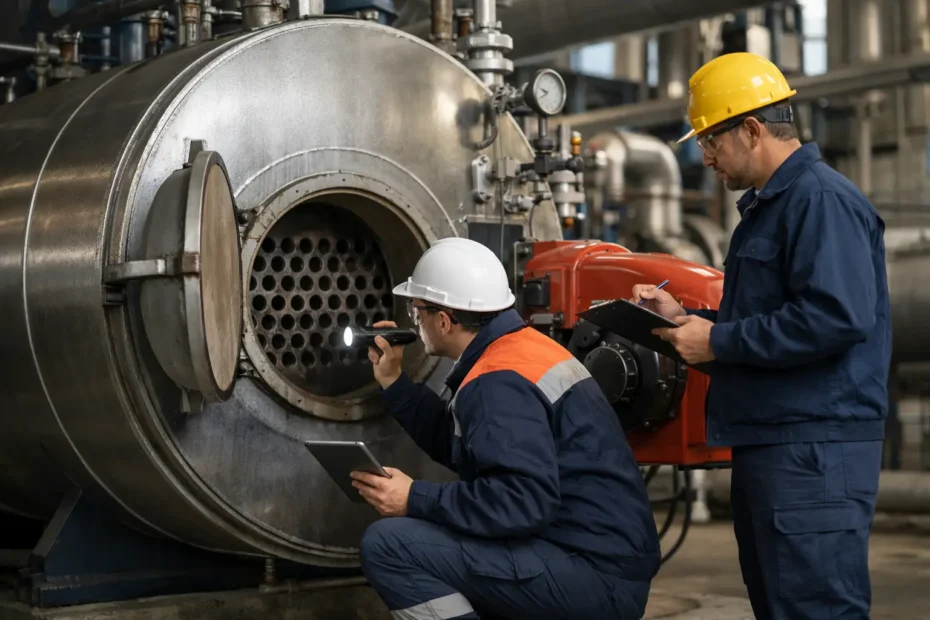 Exemplo de inspeção de caldeira industrial