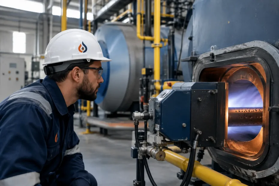 Por que a chama apaga no queimador industrial?